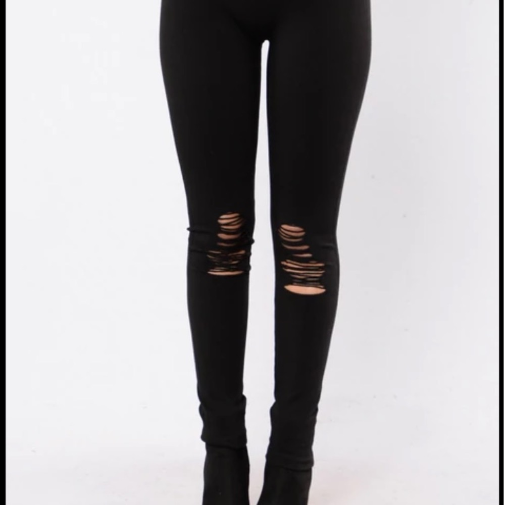 NWT - Leggings with distressed knees - size S/M, colour Deep Blue Indigo